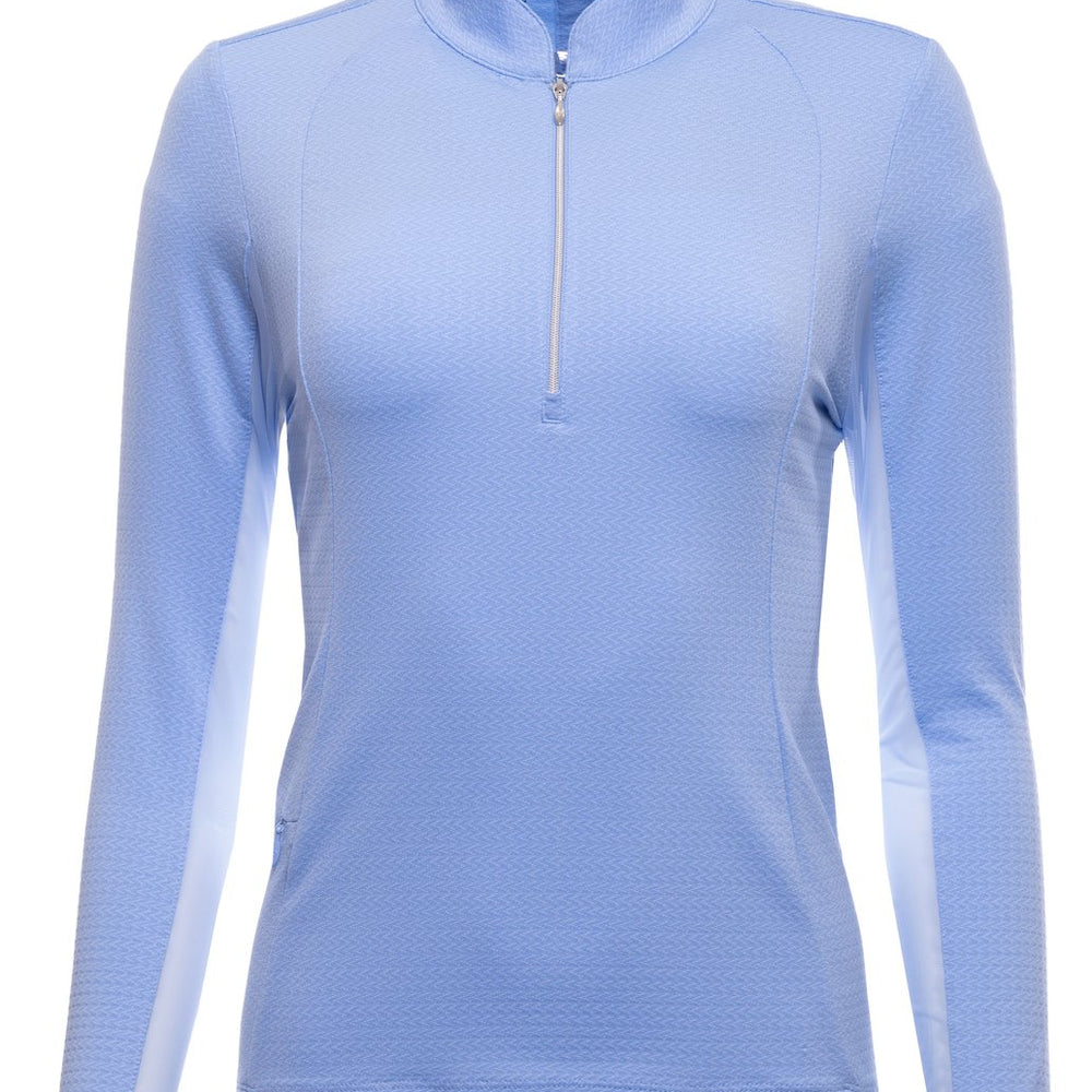 Ibkul UMORFIL Long Sleeve Zip Mock Neck  SPF 50+ -Periwinkle