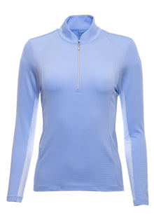  Ibkul UMORFIL Long Sleeve Zip Mock Neck  SPF 50+ -Periwinkle