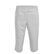  Monterey Club Ladies' Solid Uneven Waistband Woven Capri #2910 - White