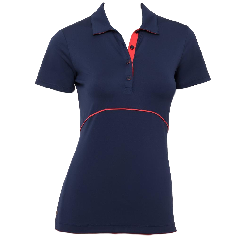 EP NY Short Sleeve Contrast Piping & Tape Trim Polo - SPF 50