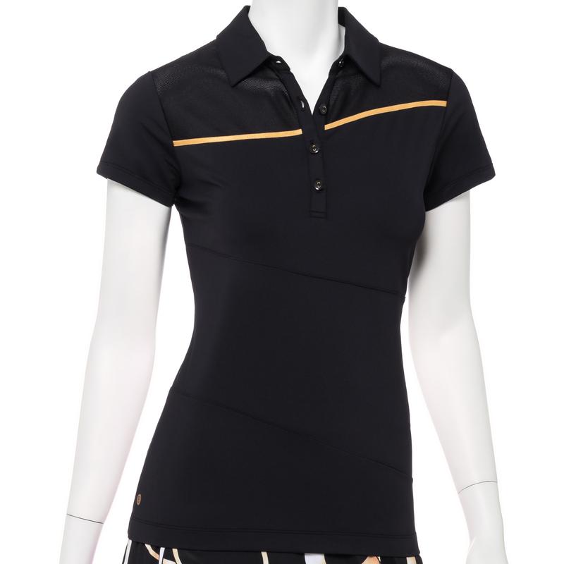EP NY Short Sleeve Polo w/ Curved Seaming - Black/ Multi - UV 50+