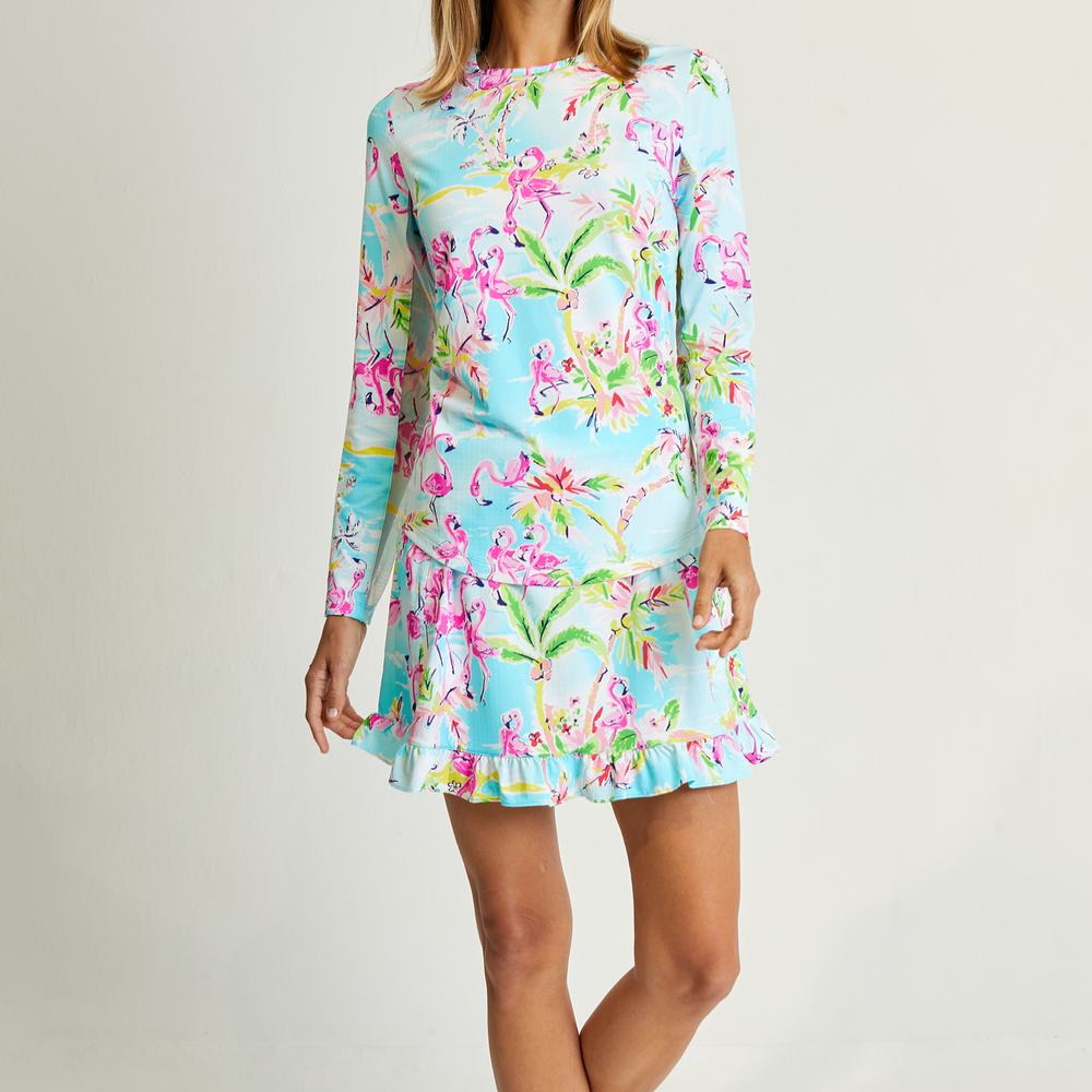 Gottex  17"  Flare Golf Skort  - Flamingo Island