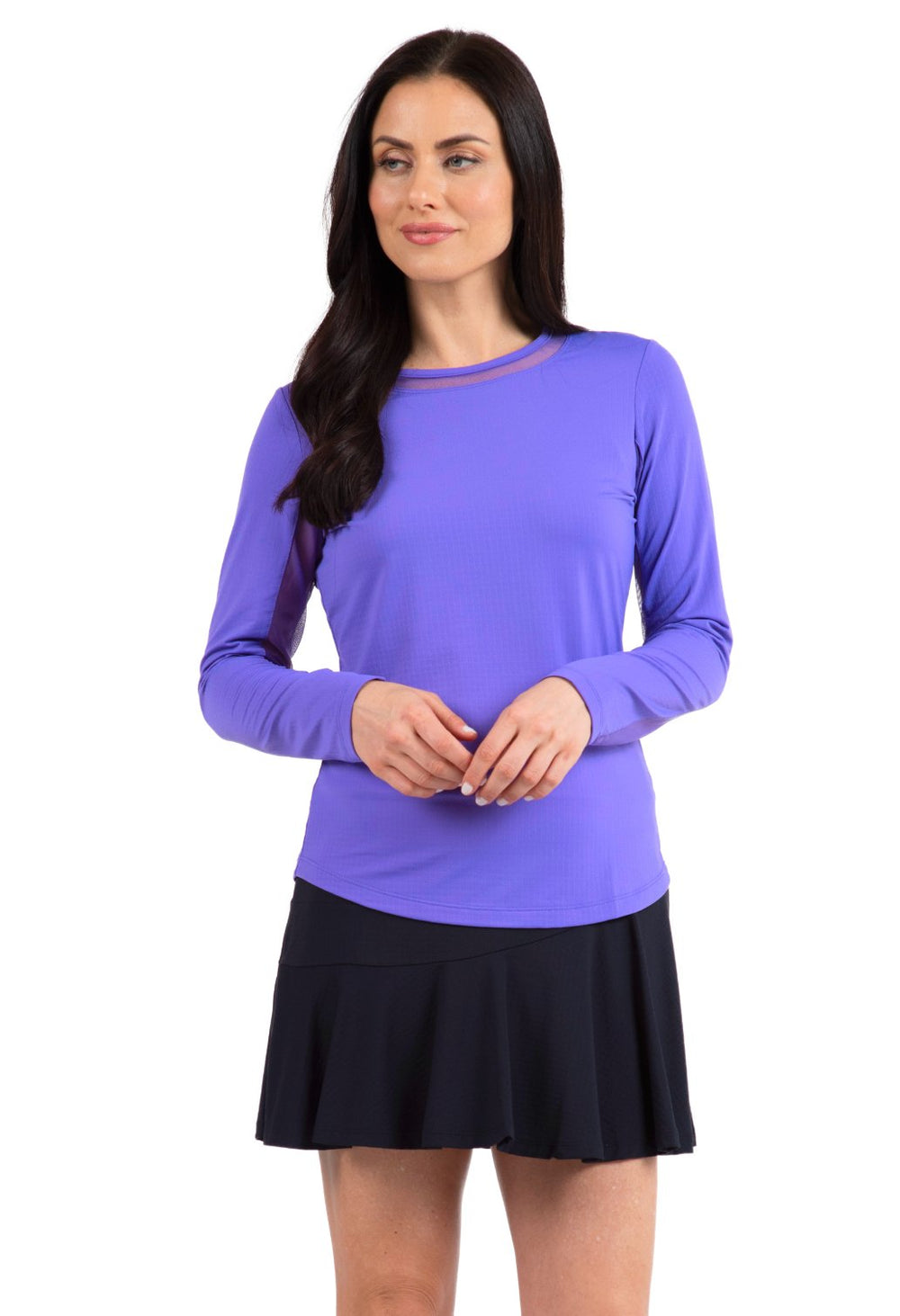 Ibkul Long Sleeve Crew Neck Sun Shirt: Plum SPF 50