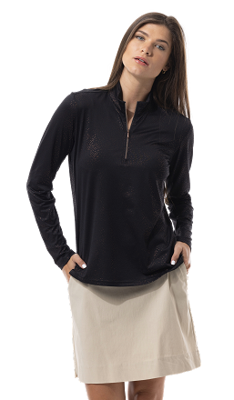 SanSoleil  SolShine  Long Sleeve  Mock -Confetti Black/ Copper