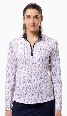  SanSoleil 900463 Solcool Print  Mock - Pinot