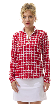SanSoleil 900463 Solcool Print  Mock - KINGSTON RED