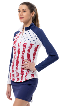  SanSoleil 900463 Solcool Print  Mock -Stars & Stripes