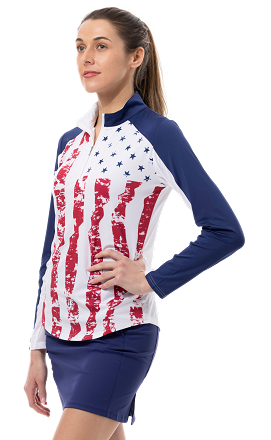 SanSoleil 900463 Solcool Print  Mock -Stars & Stripes