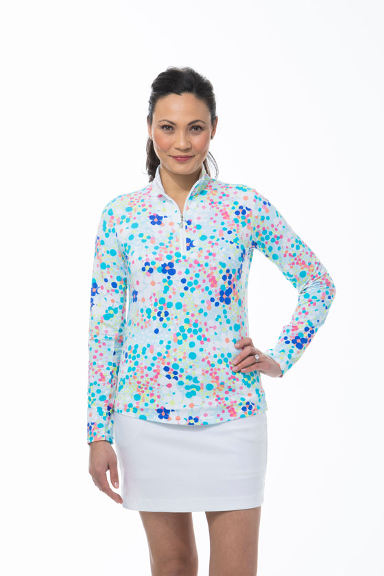 SanSoleil 900611Soltekice L/S Print Mock Flower Power  | SPF 50