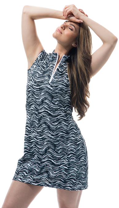 Sansoleil  Sleeveless Dress On Safari Black SPF 50