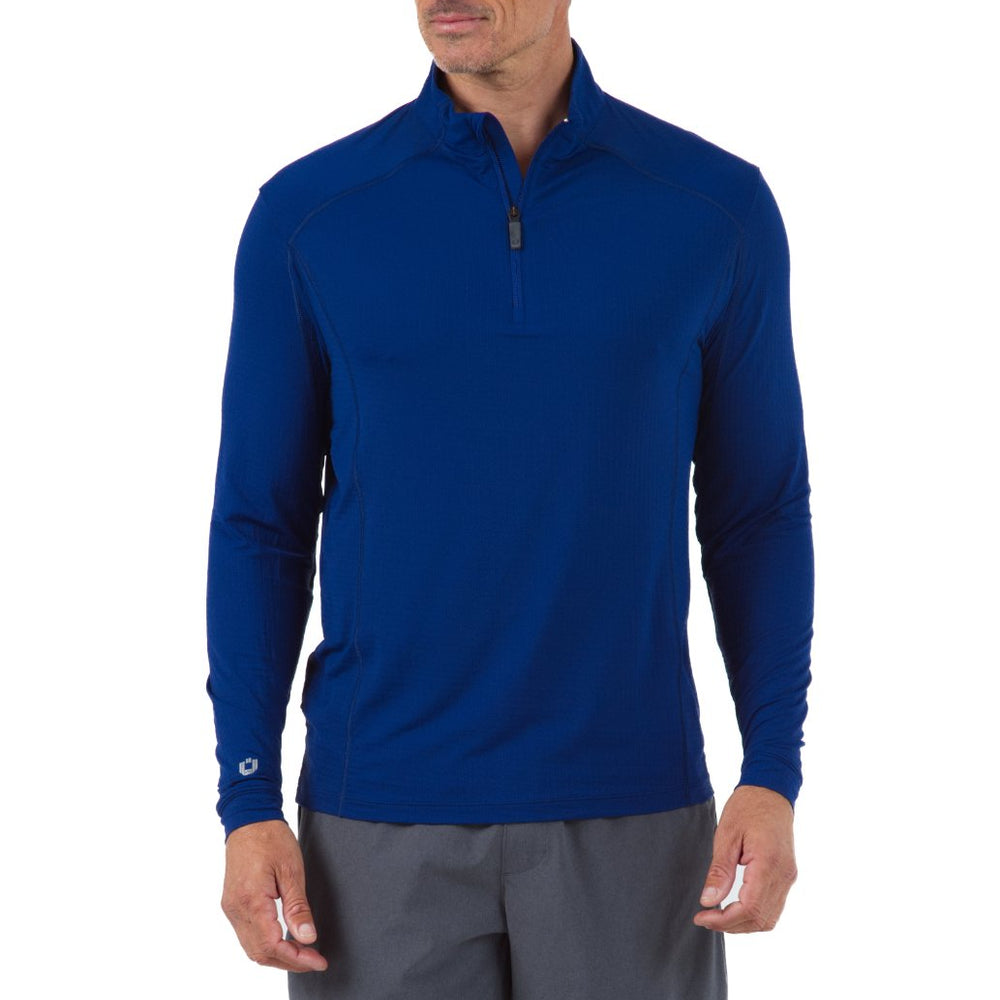 Ibkul   Men's  Long Sleeve Mock Neck  Navy  UPF 50+