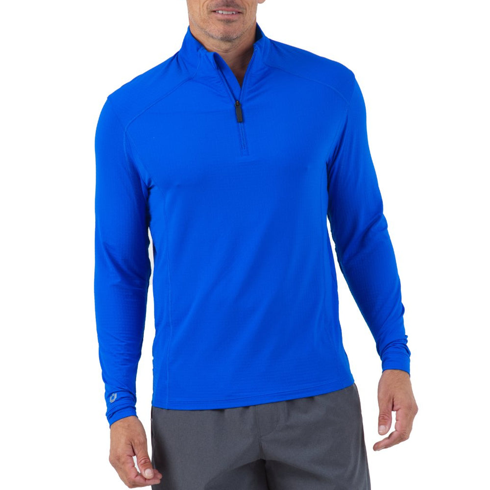Ibkul   Men's  Long Sleeve Mock Neck  Royal  UPF 50+