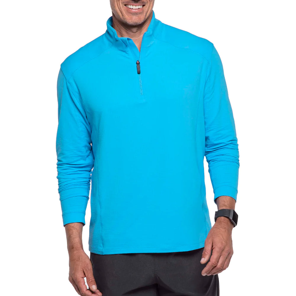 Ibkul Icifil   Men's SPF 50 Long Sleeve Sun Shirt Mock Neck  Turquoise