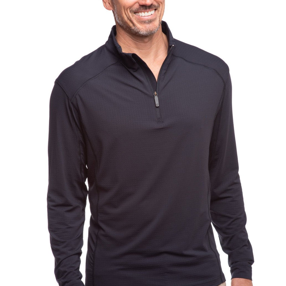 Ibkul Icifil   Men's SPF 50 Long Sleeve Sun Shirt Mock Neck  Black
