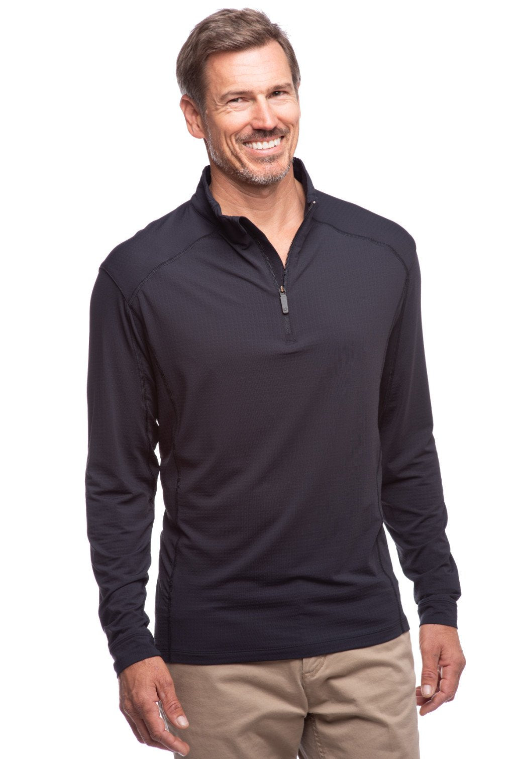 Ibkul Icifil   Men's SPF 50 Long Sleeve Sun Shirt Mock Neck  Black