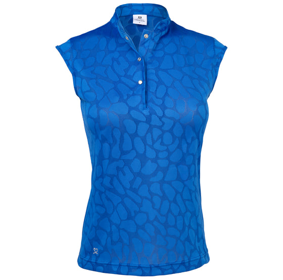 Daily Sport Uma Ultra Blue Print Sleeveless Polo