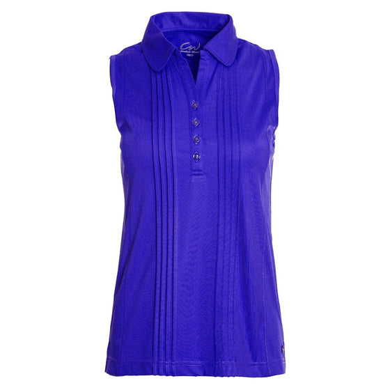 Cracked Wheat Fanny Royal Blue Sleeveless Pintuck Top