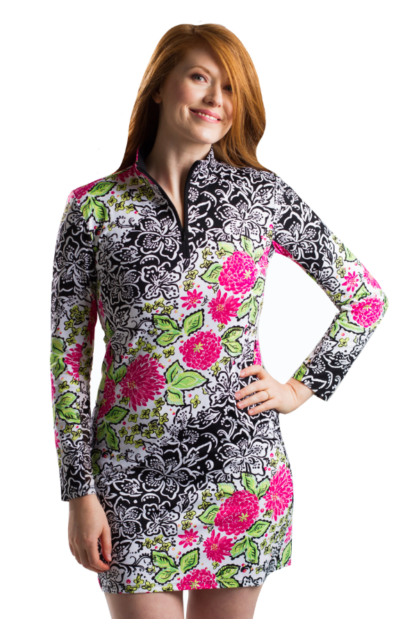 Sansoleil Long Sleeve Barcelona Print Mock Dress | SPF 50 M / Barcelona Sansoleil Long Sleeve Barcelona Print Mock Dress | SPF 50 M / Barcelona