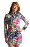 Sansoleil Long Sleeve Barcelona Print Mock Dress | SPF 50