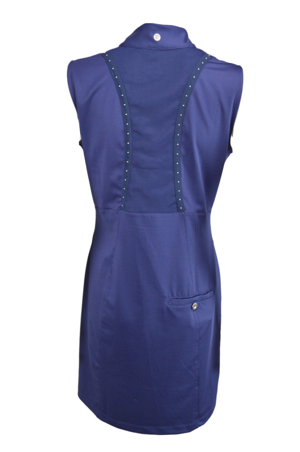 EP NY Sleeveless Dress in Inky Blue with Stud Tape Trim | SPF 50