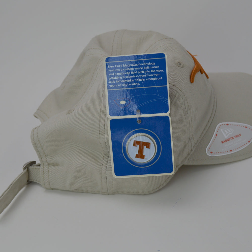 Texas Longhorns New Era Adjustable Golf Hat with Ball Marker - Khaki