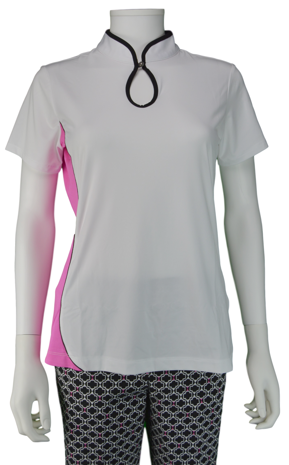 EP NY Marbella Short Sleeve Keyhole Mock