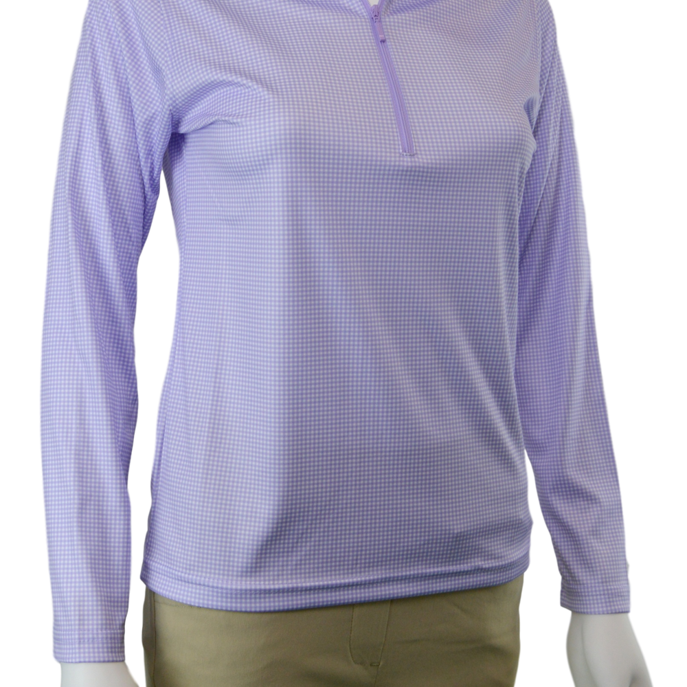 Horn Legend Gingham Print Lavender Shirt | UPF 50