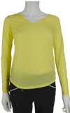 Jamie Sadock Gigabryte Yellow Sunsense Long Sleeve V Neck Shirt - UPF 30
