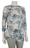 Lisette L Sport 28" Wildwood Print 3/4 Sleeve Shirt with Rushed Bottom (LS347308)