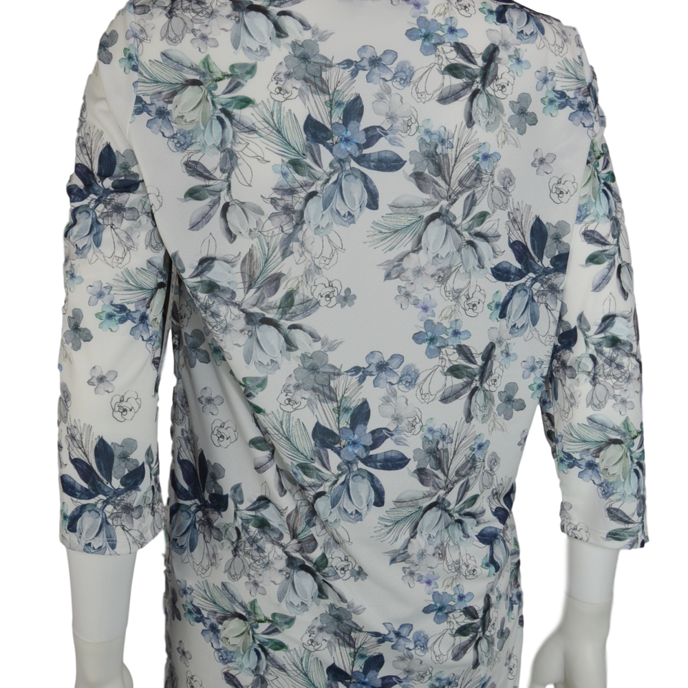 Lisette L Sport 28" Wildwood Print 3/4 Sleeve Shirt with Rushed Bottom (LS347308)