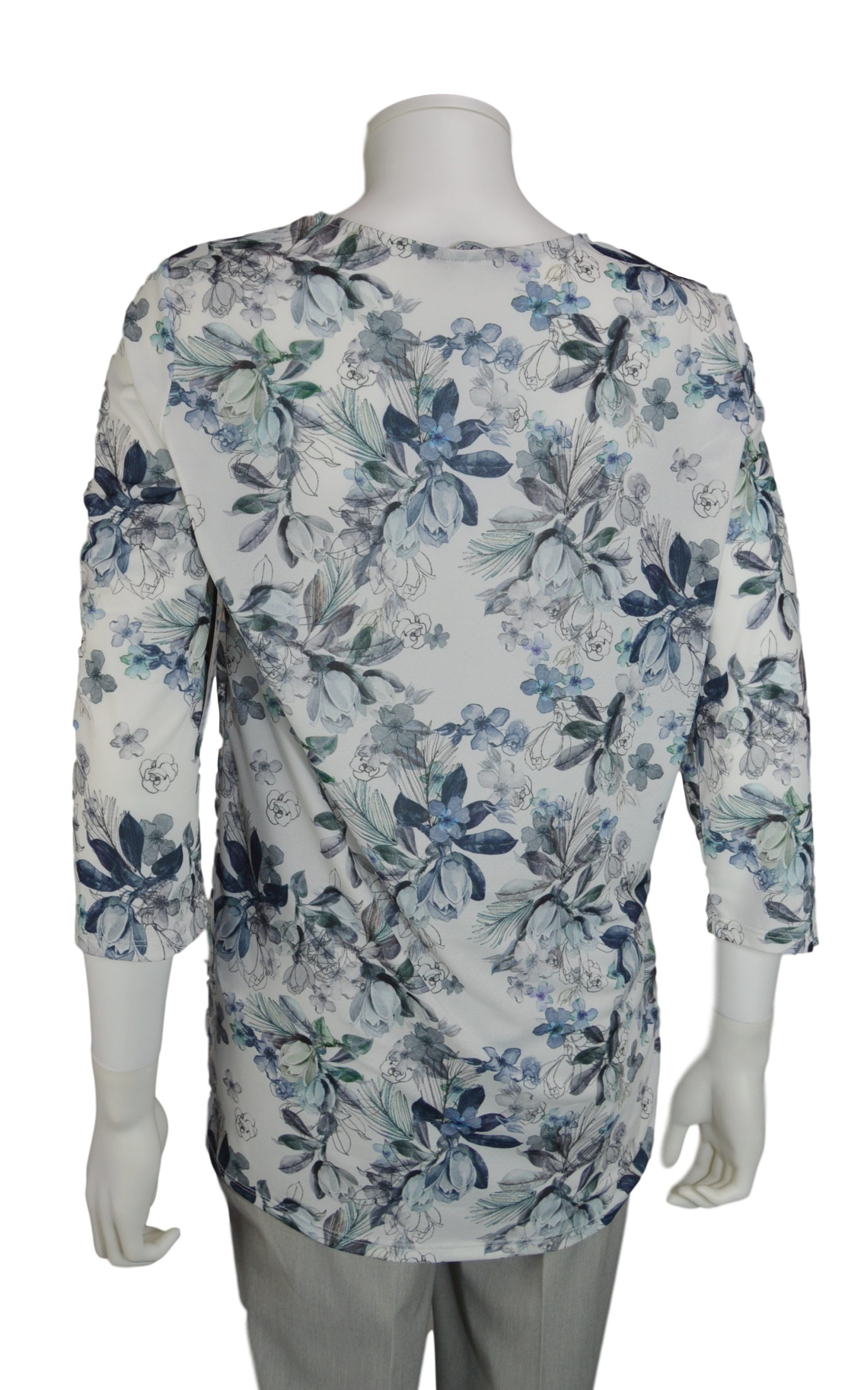 Lisette L Sport 28" Wildwood Print 3/4 Sleeve Shirt with Rushed Bottom (LS347308)