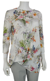 Lisette L Sport 28" Yoko Print 3/4 Sleeve Shirt with Rushed Bottom (LS347308)