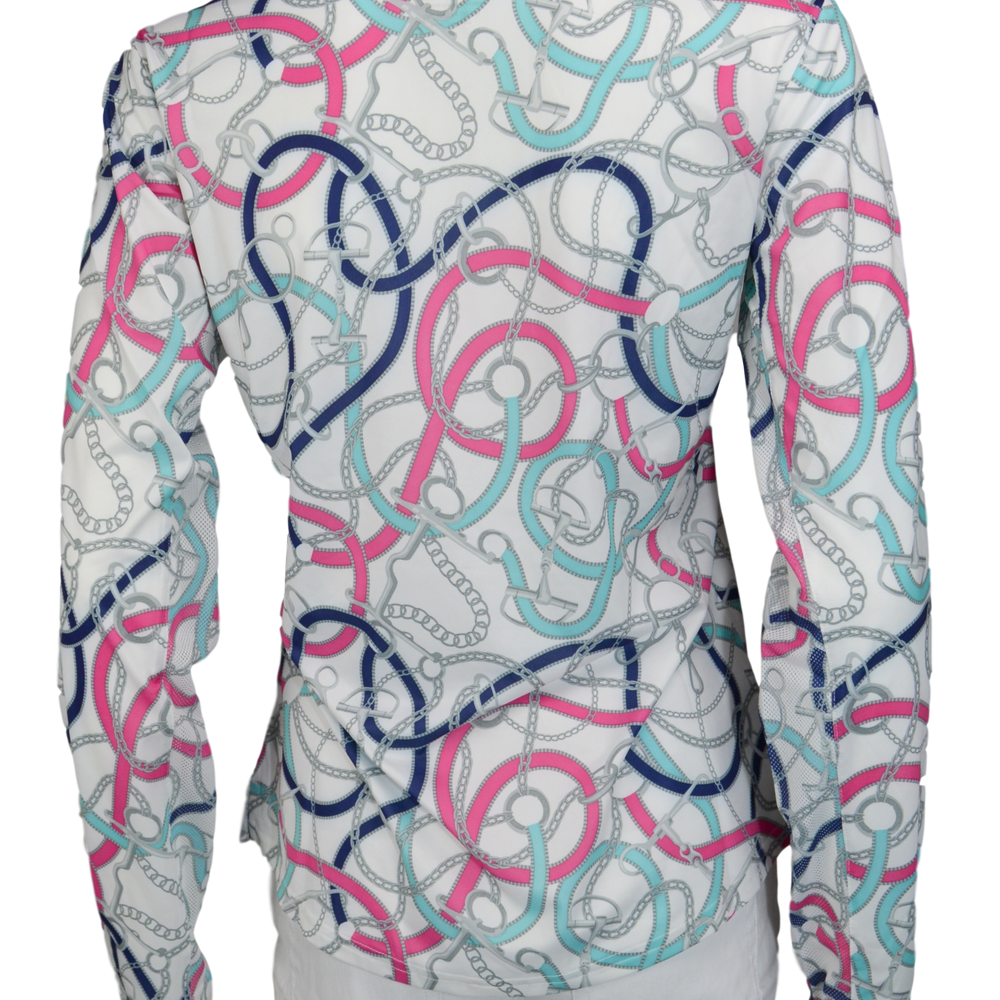SanSoleil SolCool Print Zip Mock. 900463 Unbridled Pink | SPF 50