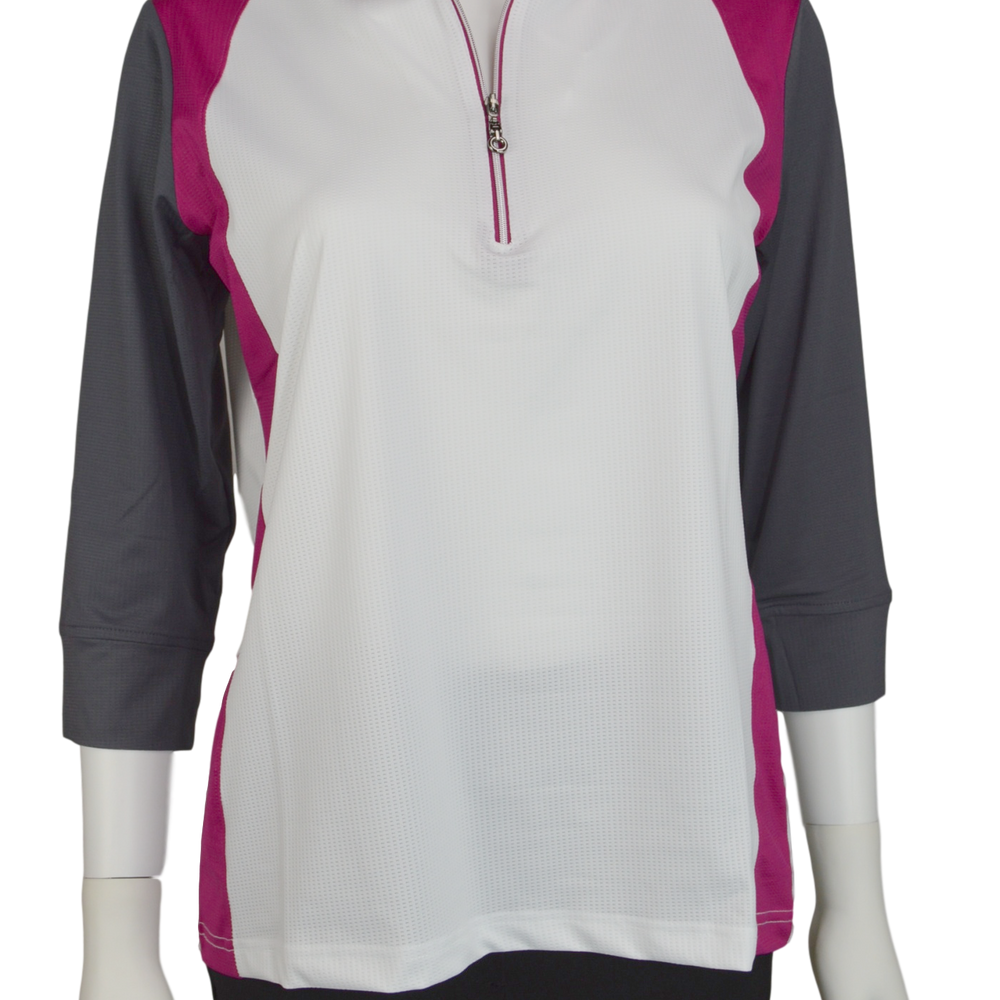 Sport Haley Della Color Block 3/4 Sleeve Mock
