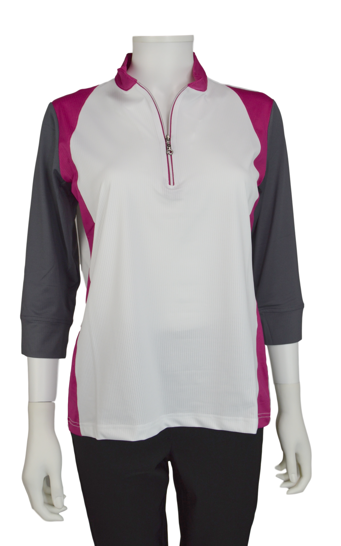 Sport Haley Della Color Block 3/4 Sleeve Mock