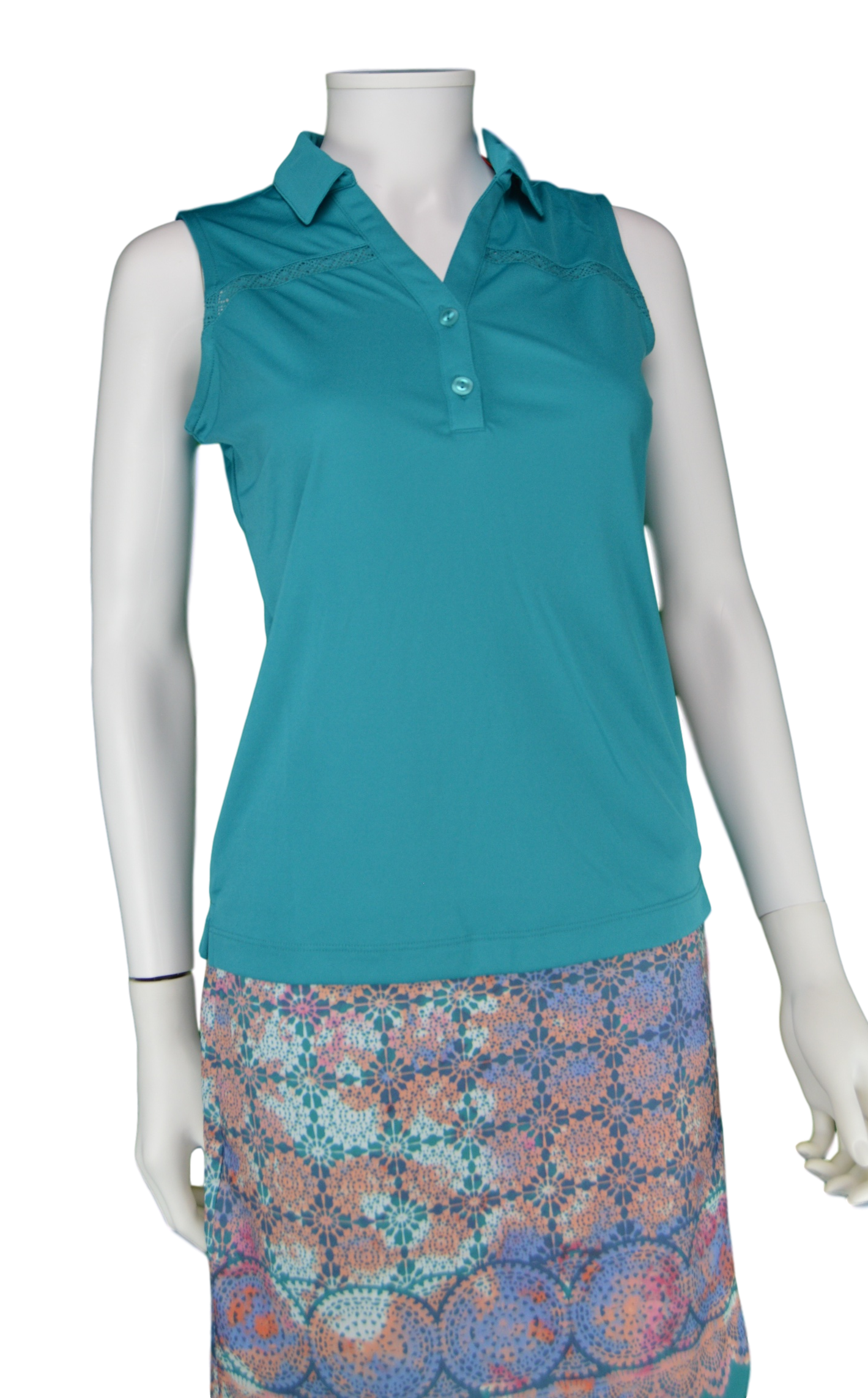 EP Pro Cassis Tour Tech Sleeveless Polo - Aqua Crush