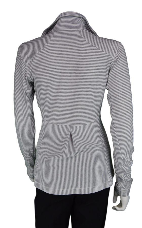 Columbia Stripe Zip Layer UPF 40 Golf Shirt | Grey/White