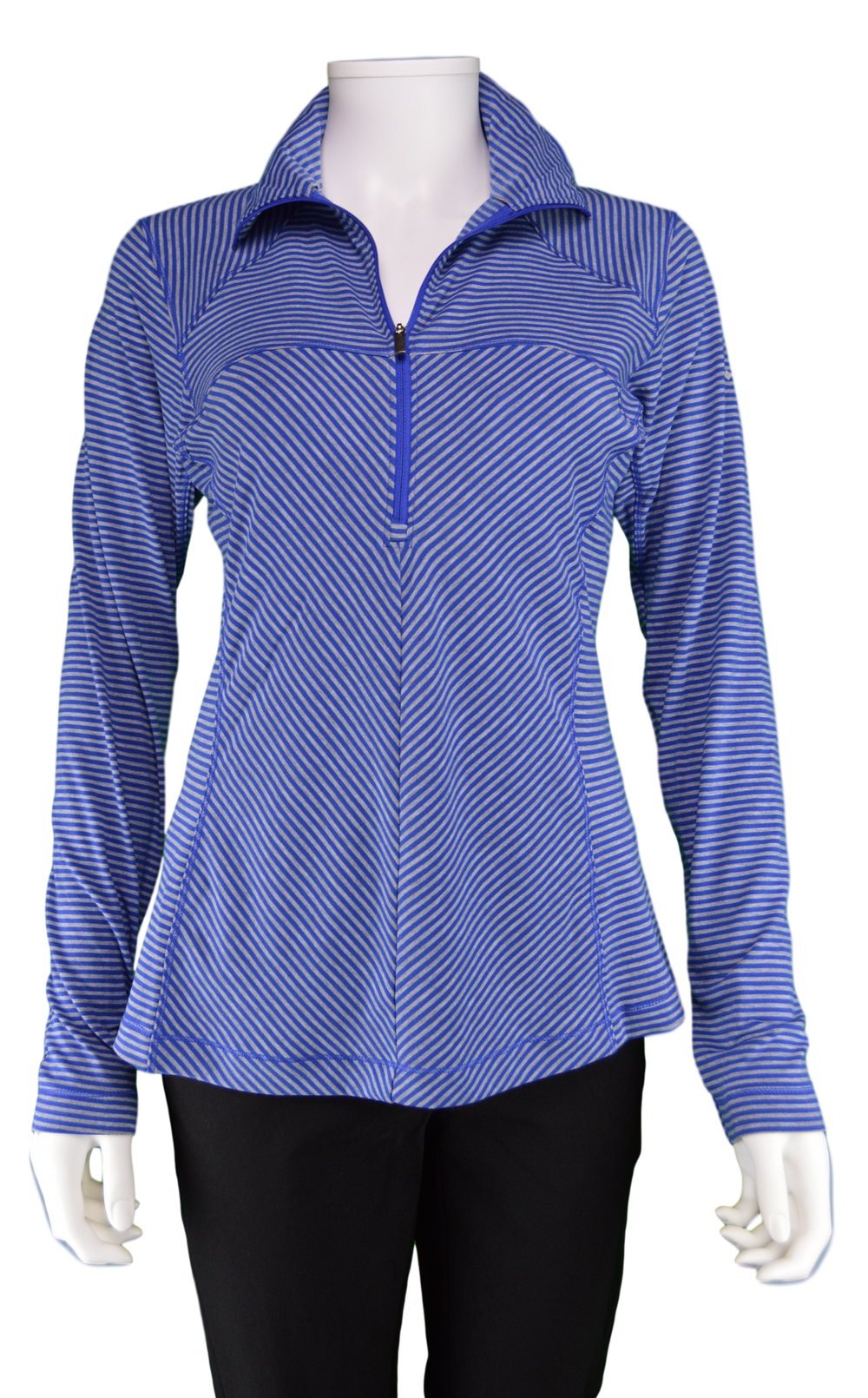 Columbia Stripe Zip Layer UPF 40 Golf Shirt | Blue/White