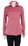 Columbia Stripe Zip Layer UPF 40 Golf Shirt | Red/White