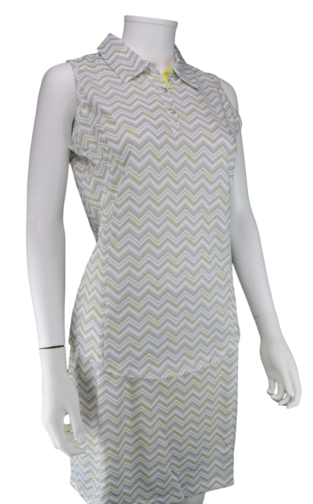 Bette & Court Trace Slvs. Print Polo - Platinum Print | SPF 50