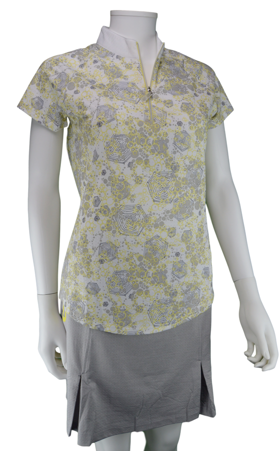 Bette & Court Celeste Short Sleeve Print Polo | SPF 50