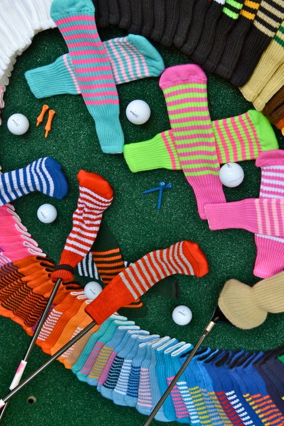 Light Rose Pink and Ruby Pink Club Sock Golf Headcover