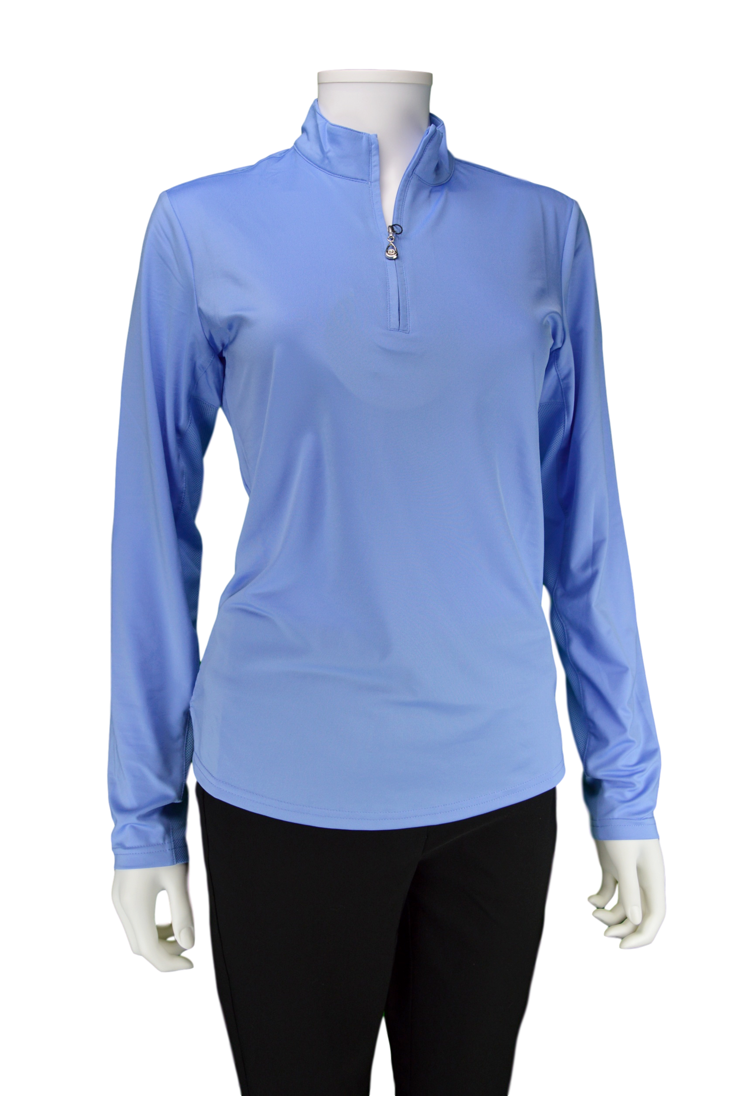 SanSoleil 900434 SunGlow Zip Mock. Cornflower Blue | SPF 50