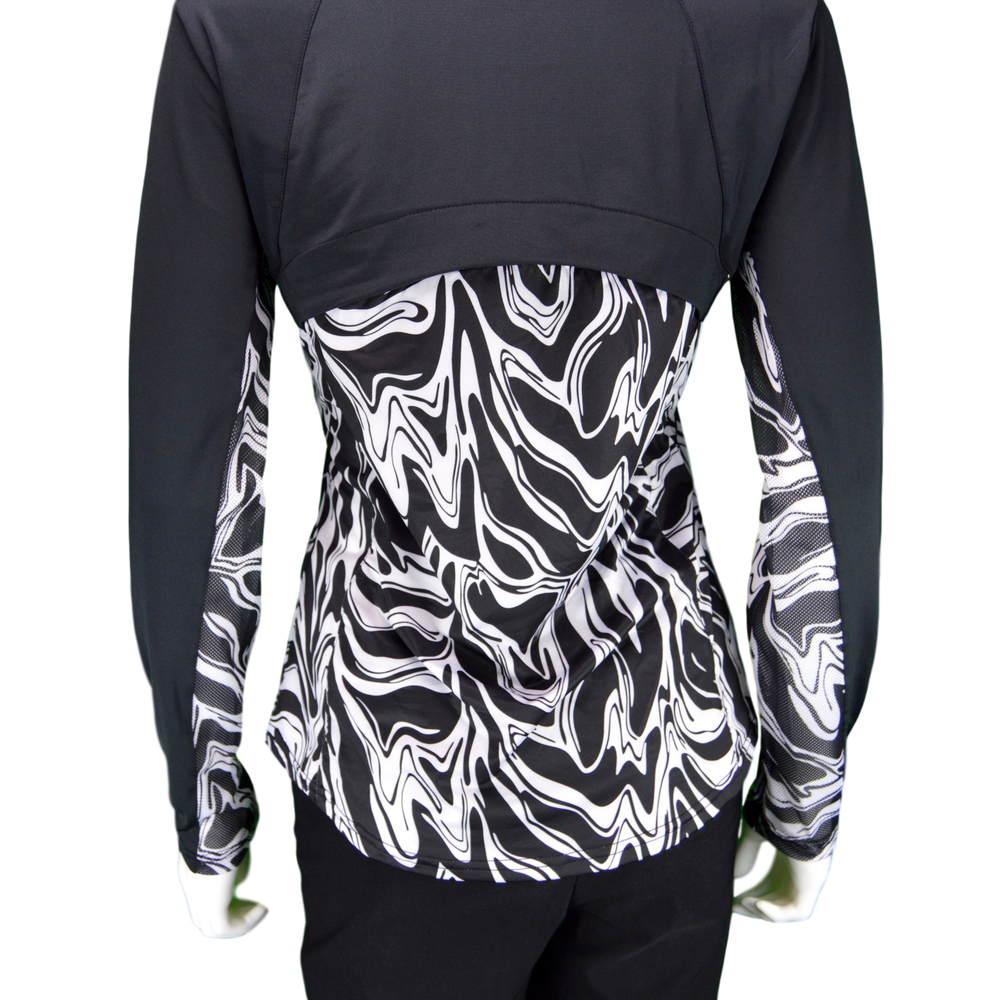 SanSoleil Printed SunGlow Mock with Vented Back. 900442 Serengeti Black | SPF 50