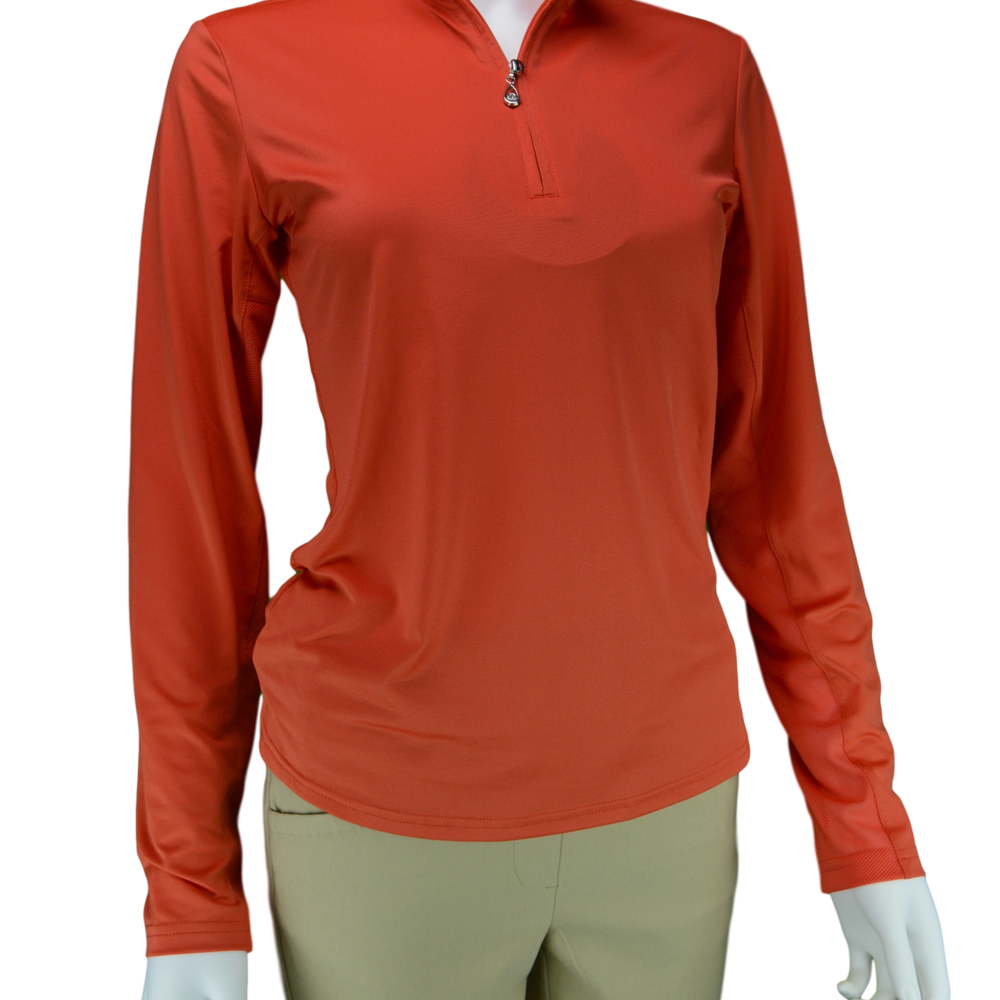 SanSoleil 900434 SunGlow Zip Mock. Rouge/Red | SPF 50