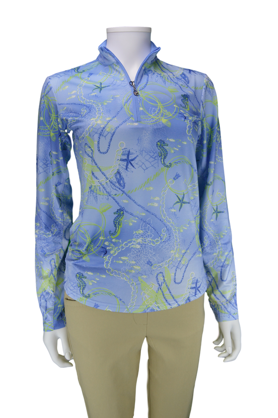 SanSoleil Sunglow Print Mock Charmed with Print Mesh | UPF 50