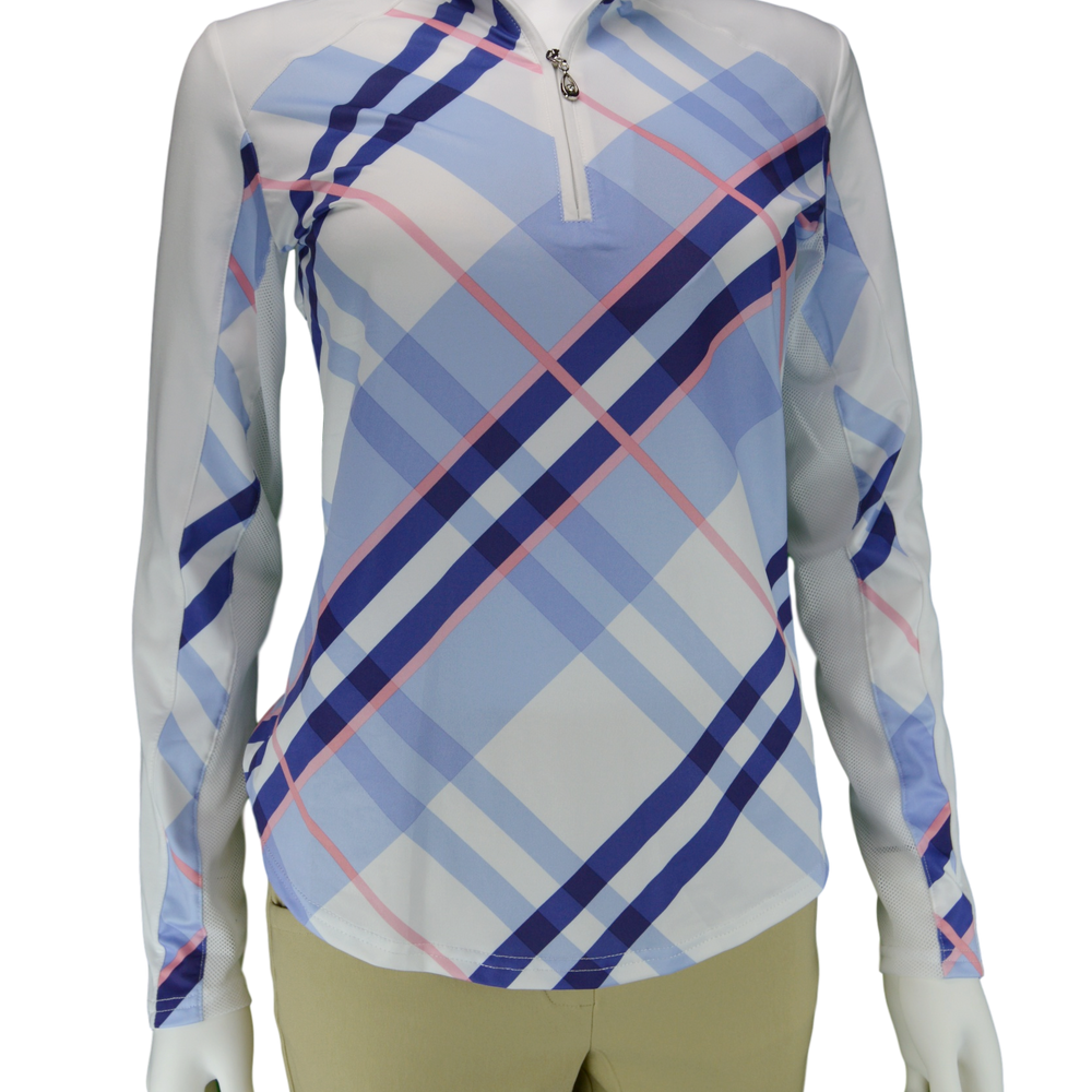 SanSoleil SolCool Print Mock Windsor Blue | UPF 50