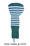 Dark Green and White Club Sock Golf Headcover | Peanuts and Golf