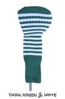  Dark Green and White Club Sock Golf Headcover