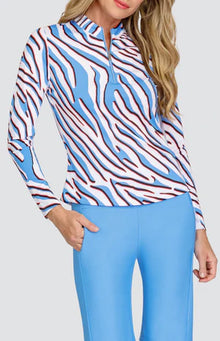  Tail Activewear  ALDYN Long Sleeve Mock - ZEBRA SAFARI